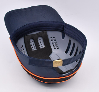 Casquette anti-heurt bleue nuit fluor N°BC-DB