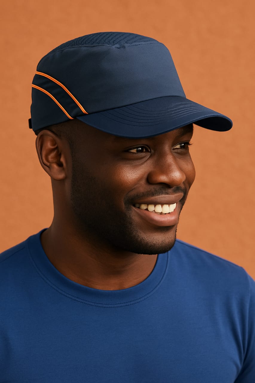 Casquette anti-heurt bleue nuit fluor N°BC-DB