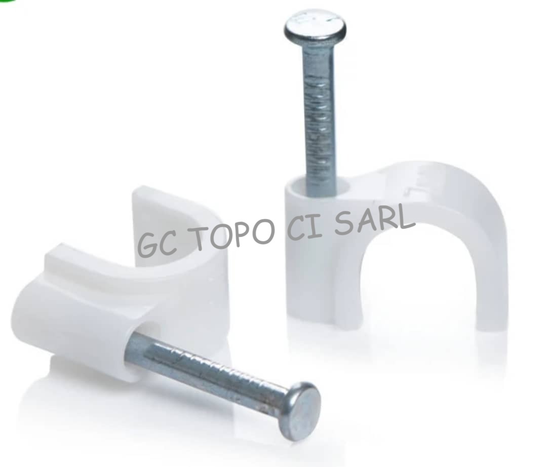 Clips de cable électrique blanc 6mm (Lot de 100 pcs)