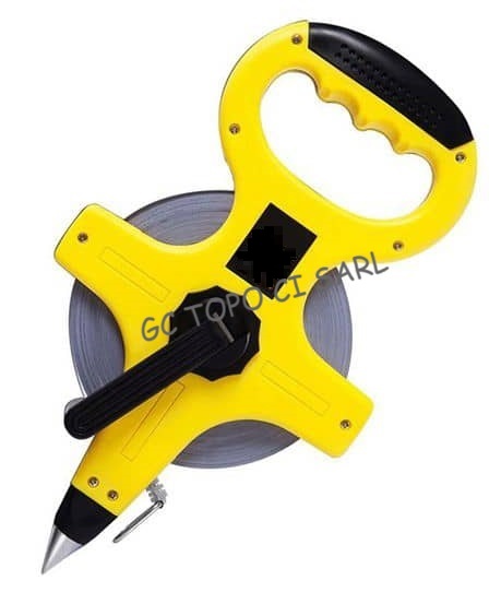 Decametre ruban en acier 80m Jaune