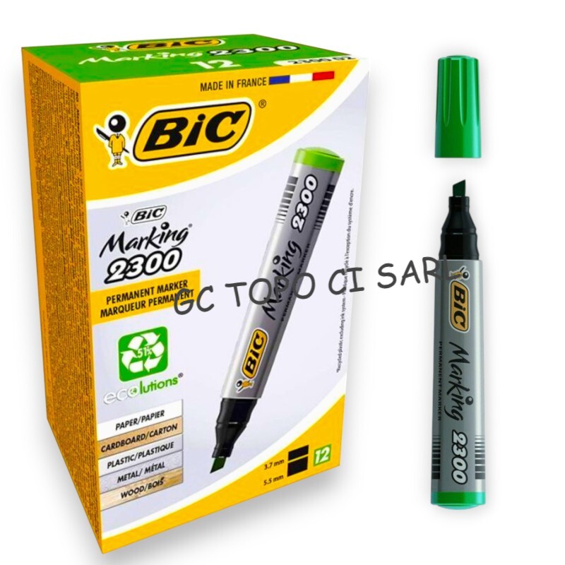 Boite de 12 Marqueurs Permanents BIC Vert